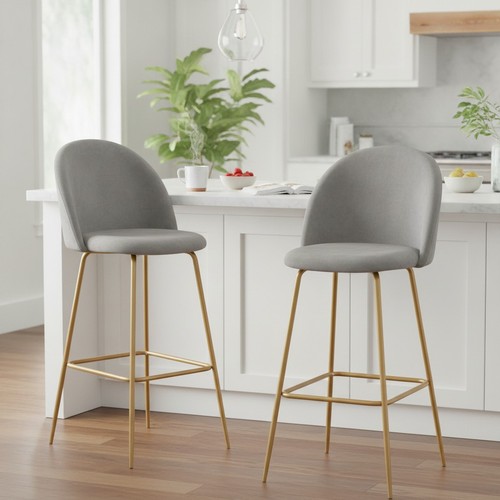 Samt polster barhocker 2er set - samt,
