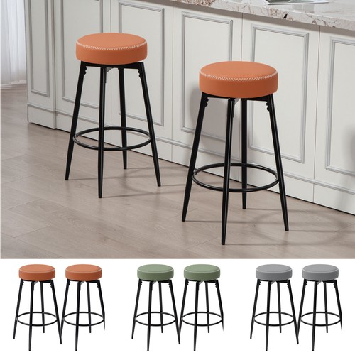 Leder barhocker 2er set - barhocker,